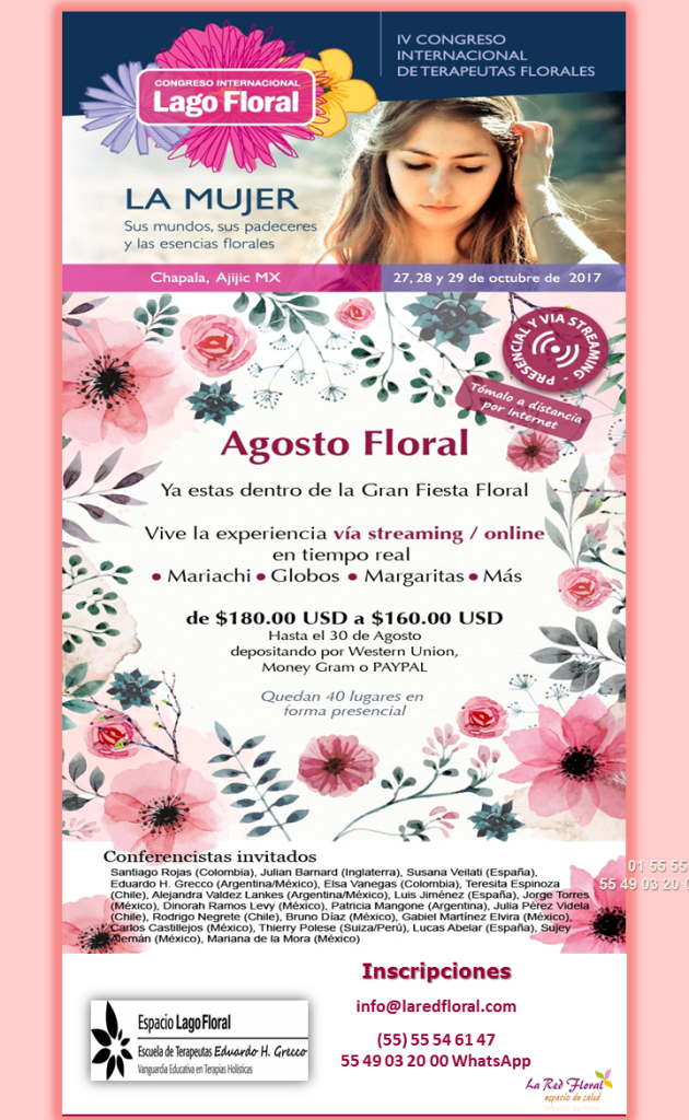 Eduardo H. Grecco, Escuela de terapeutas florales, Bach, terapias complementarias, arquetipos femeninos, La Red Floral, Lago floral