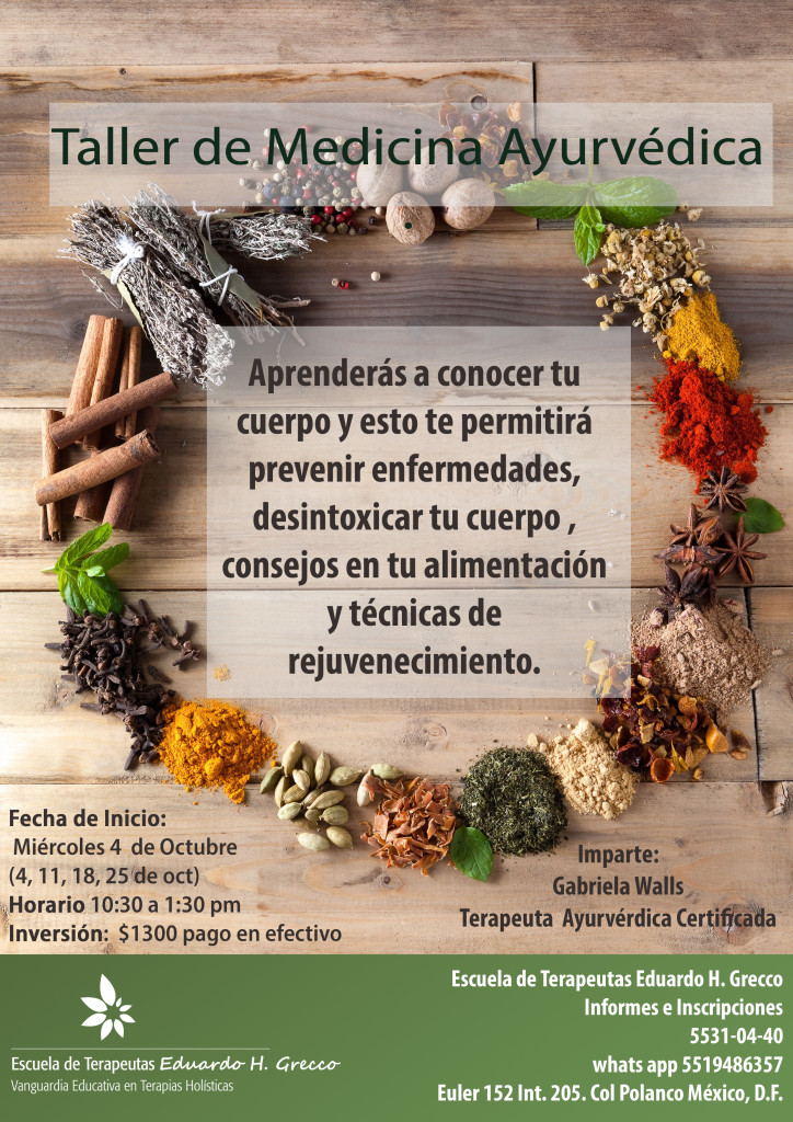 Taller Medicina ayurvédica, Esc. terapeutas florales Eduardo H. Grecco, esencias florales, terapias alternativas,