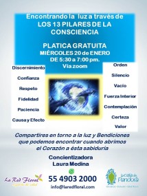 Plática gratuita Encontrando la luz a través de «Los 13 Pilares de la Consciencia»