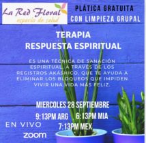 Plática gratuita «Terapia Respuesta ESPIRITUAL»