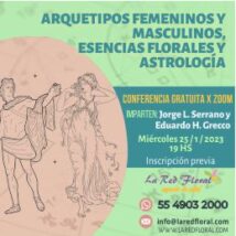 Plática GRATUITA «Arquetipos Femeninos y Masculinos, Esencia Florales y Astrología»